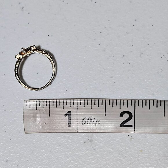 Elegant Silver Gold Tone Floral Ring Crystal Accents Formal Fashion Jewelry - Picture 3 of 3